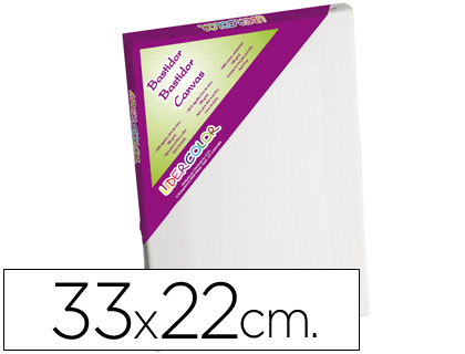 BASTIDOR LIDERPAPEL4P LIENZO GRAPADO TRASERO ALGODON 100% MARCO PAWLONIA 1,8X3,8 CM BORDES MADERA 33X22 CM