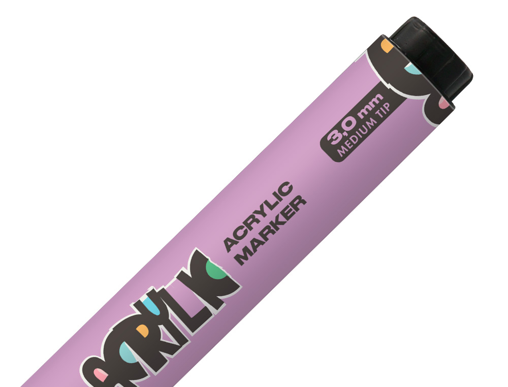 ROTULADOR LIDERPAPEL ACRYLIC BASE AGUA TODO TIPO DE SUPERFICIE PUNTA REDONDA 3 MM LILA