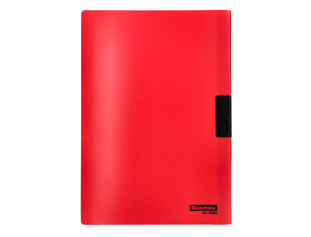 CARPETA BEAUTONE DOSSIER PINZA LATERAL 35360 POLIPROPILDIN-A4 ROJA 25 H. PINZA DESLIZ-PACK DE 10 RETRACTILADO