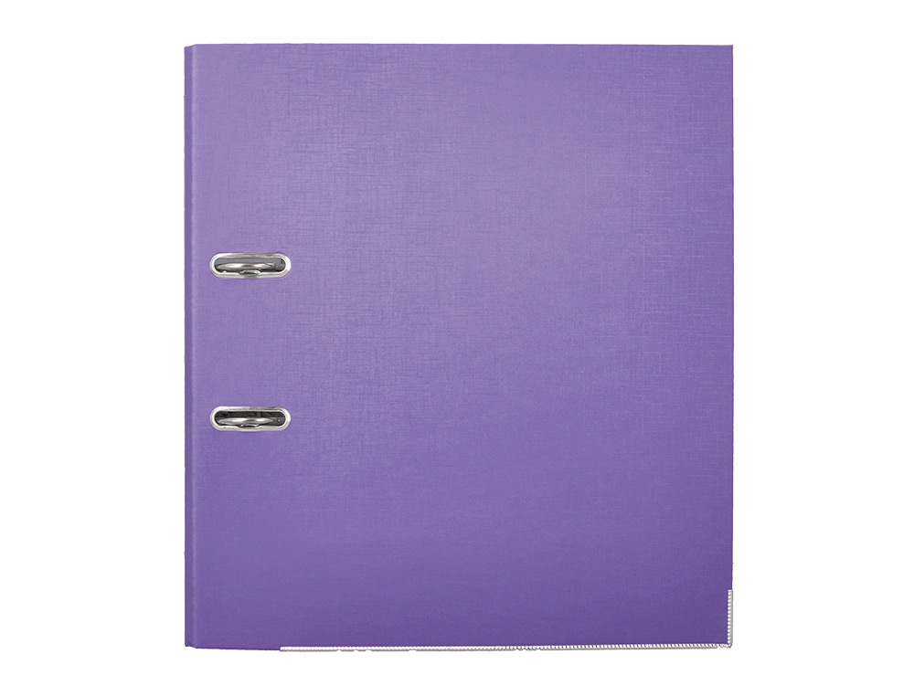 ARCHIVADOR DE PALANCA CARLIN FOLIO FORRADO POLIPROPILENO CON RADO LOMO ANCHO 75 MM MORADO