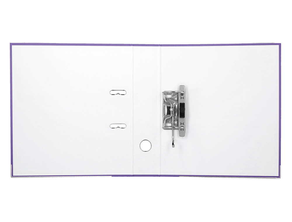 ARCHIVADOR DE PALANCA CARLIN FOLIO FORRADO POLIPROPILENO CON RADO LOMO ANCHO 75 MM MORADO