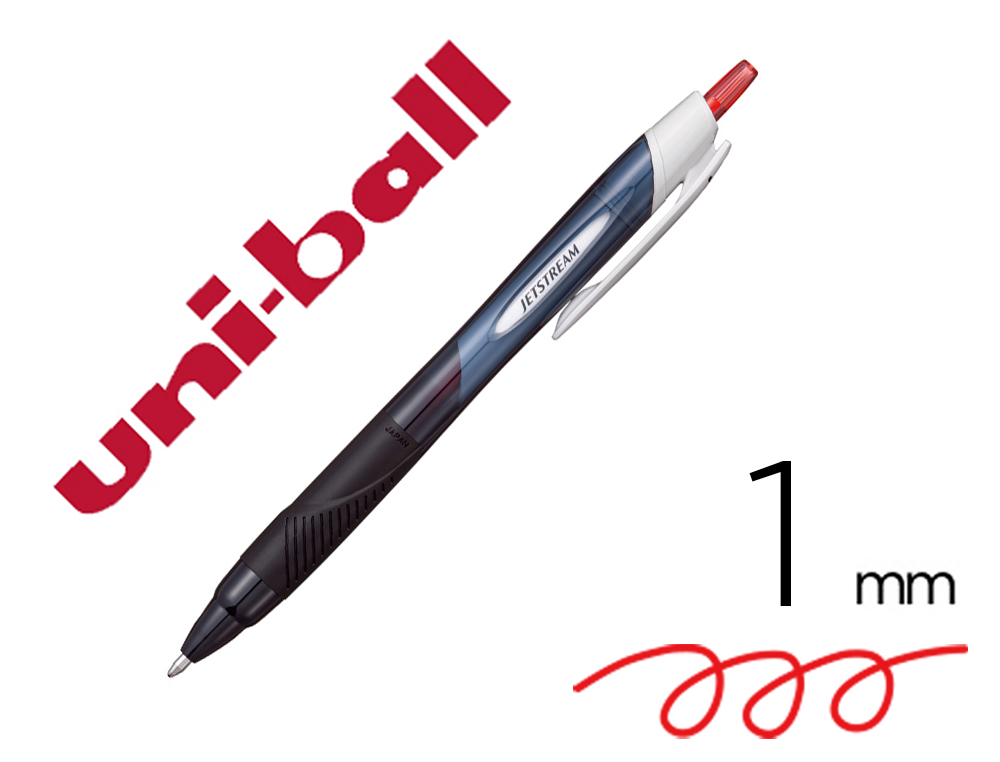 BOLIGRAFO UNI-BALL JETSTREAM SPORT RETRACTIL SXN-150E TINTA HIBRIDA ROJO